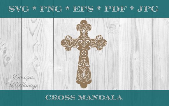 Christian Cross Mandala Graphics for Faith Crafts