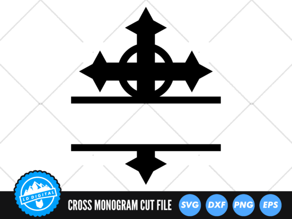 Christian Cross Monogram SVG: Graphics for Faith Crafts