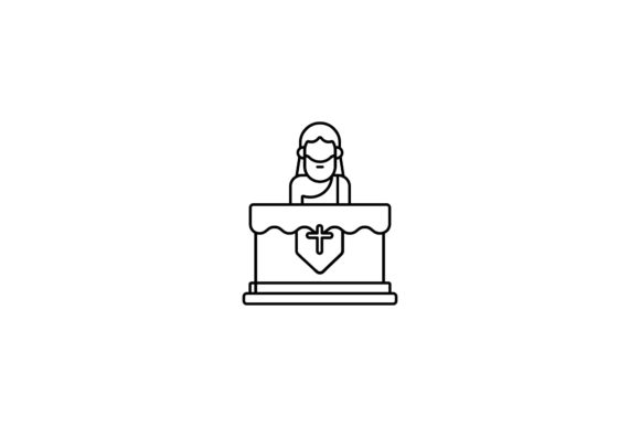 Easter Icon Jesus Altar Line Black Graphics Review