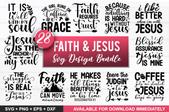 Faith and Jesus SVG Bundle for Graphics and Crafts