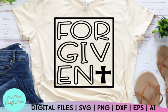 Forgiven Svg Graphics for Faith-Based Crafts Branding