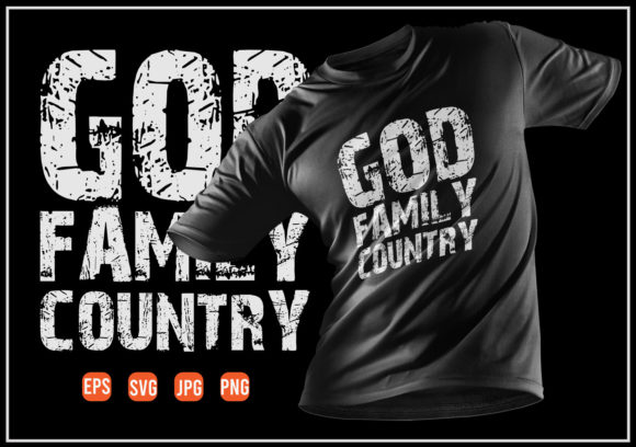 God Family Country Typography for Graphics & Print Templates