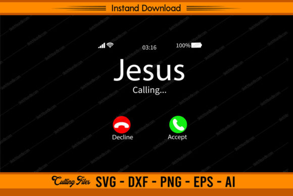 Jesus is Calling Graphics for Faith Crafts & Editorial